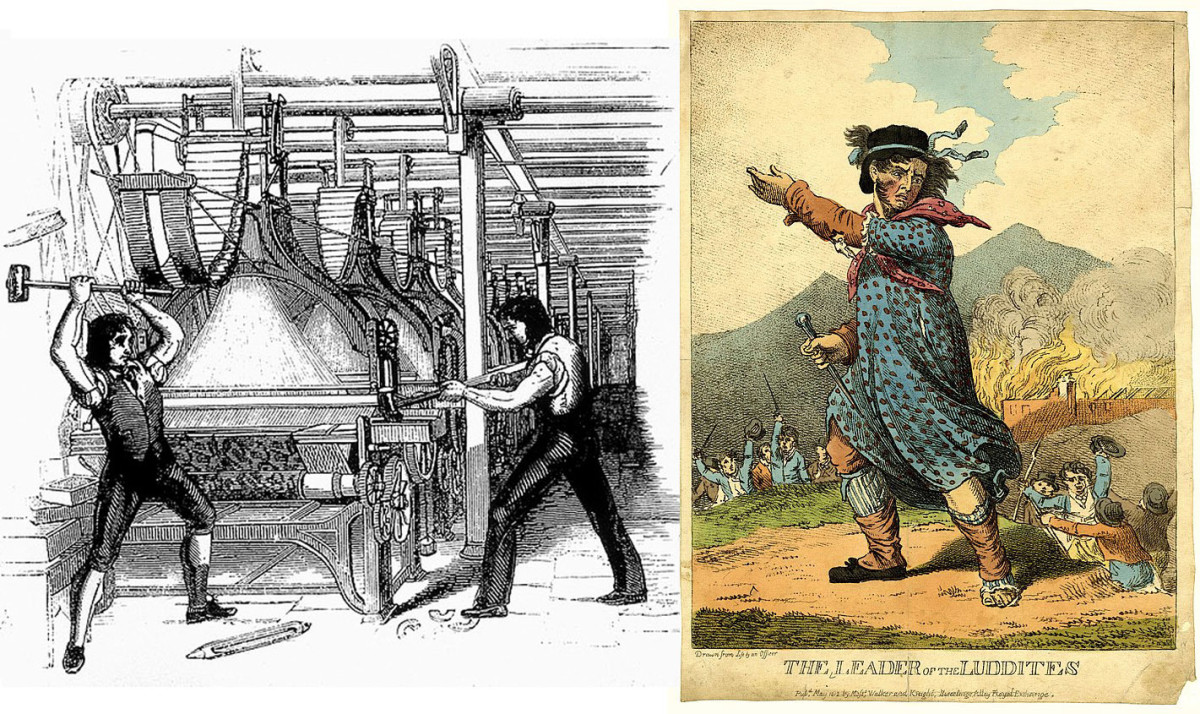 In the 19th century, British textile workers fought against the automated looms that threatened to take their jobs