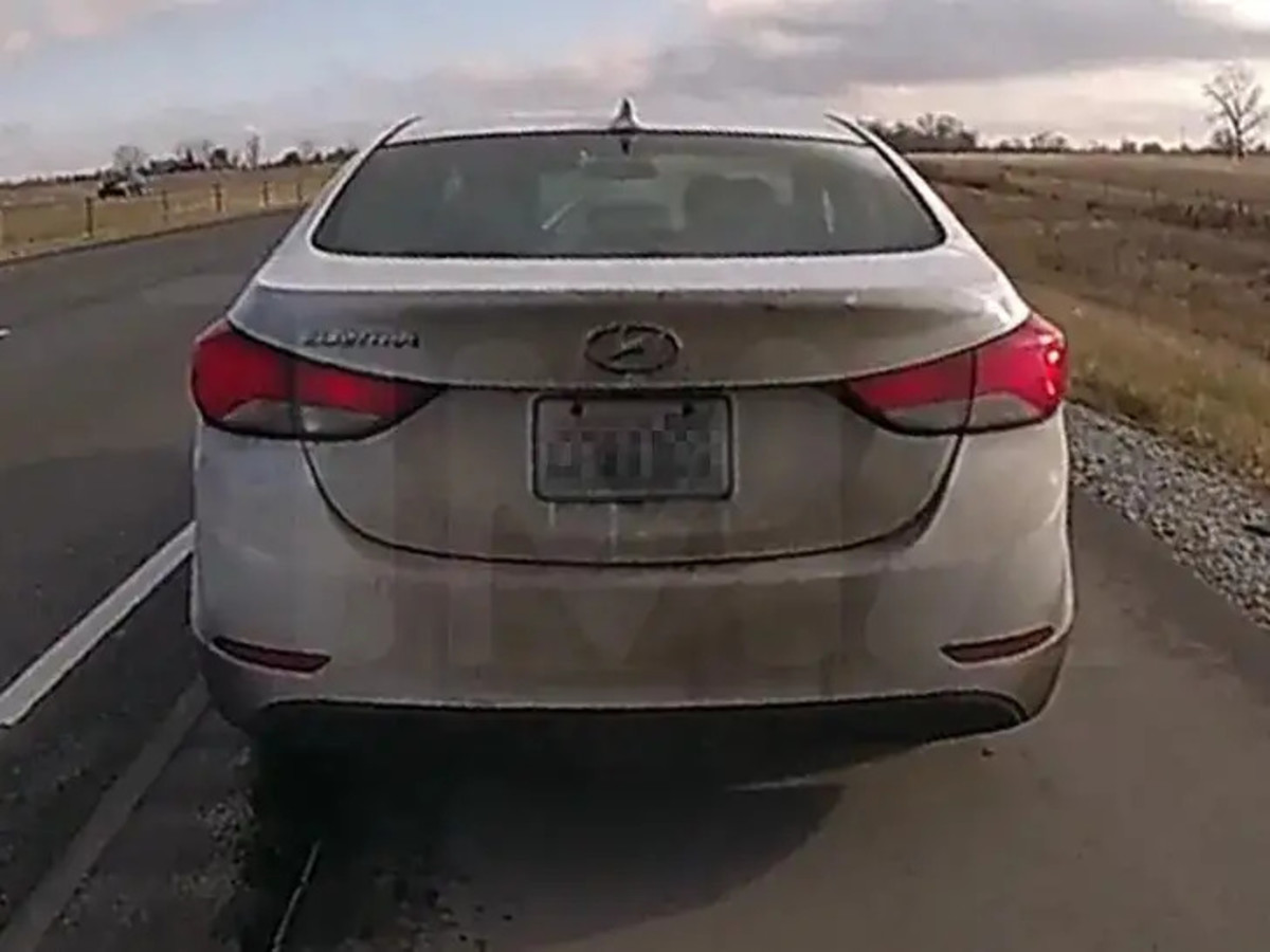 A still shot of Bryan Kohberger’s Hyundai Elantra taken by police body cam during a traffic stop in Indiana in December — Source: TMZ
