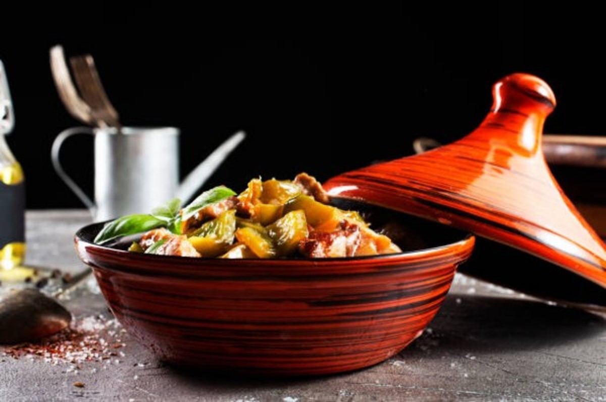 The Tagine Is a Traditional Dish Originating From the Maghreb, Particularly Morocco, Cooked With Meat, Vegetables, Fruit