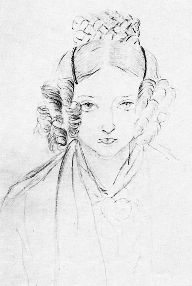Victoria as she sketched herself in 1835.