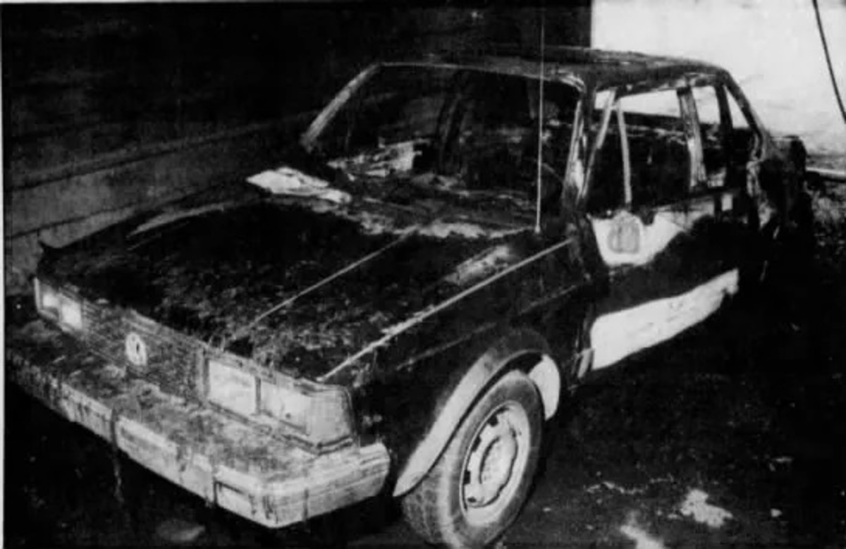Philip's charred Volkswagen Jetta