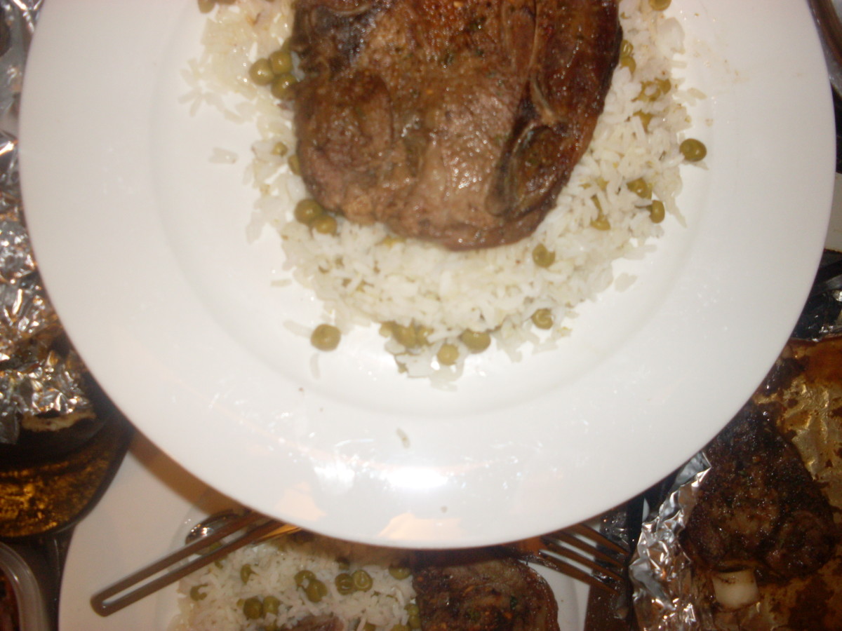 Recipe for How To Make Roast Lamb With Green Peas and Rice a Very