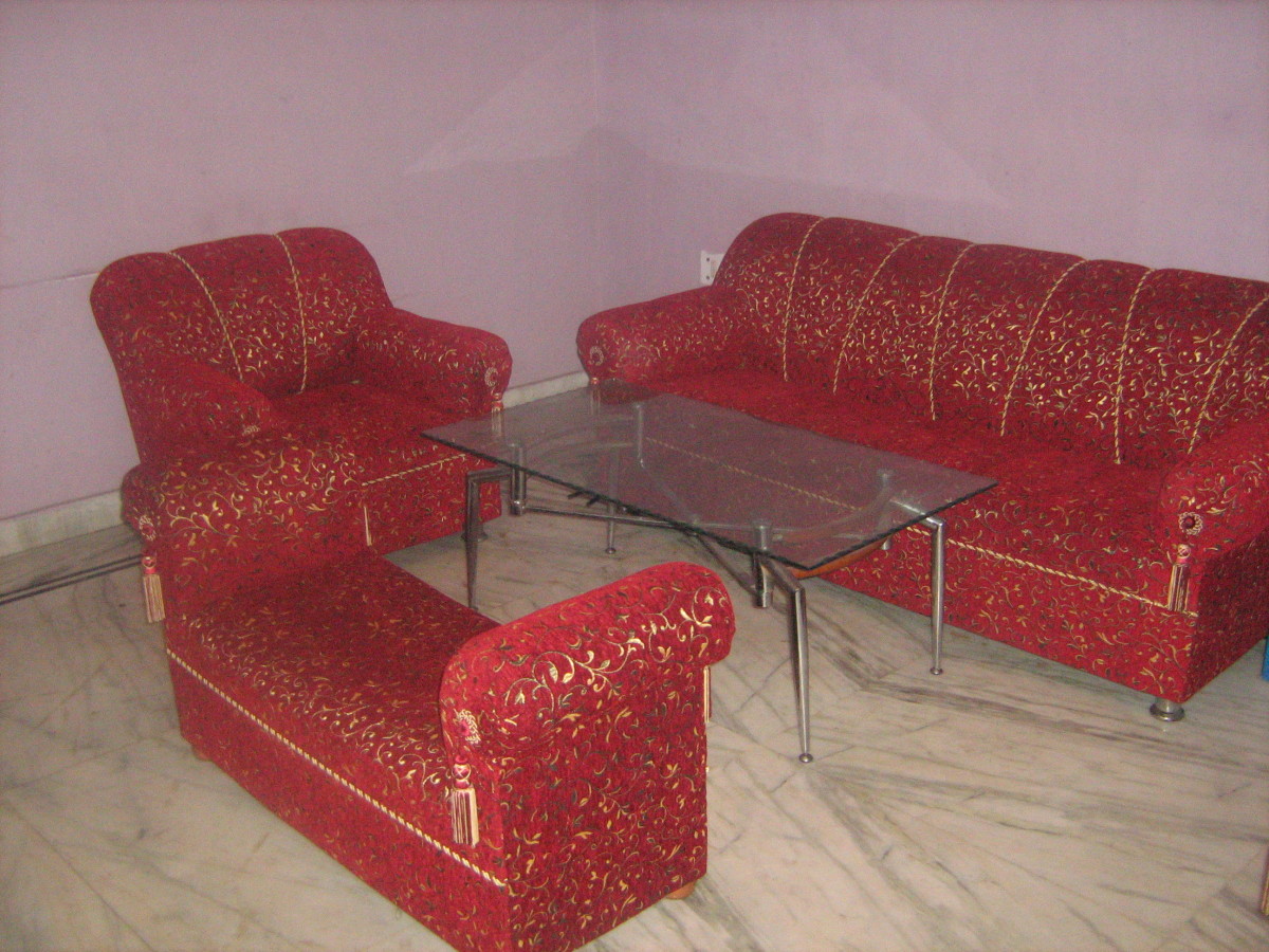 Reupholstered sofa - Isn't it looks new. Reupholstered sofa - Isn't it looks new.