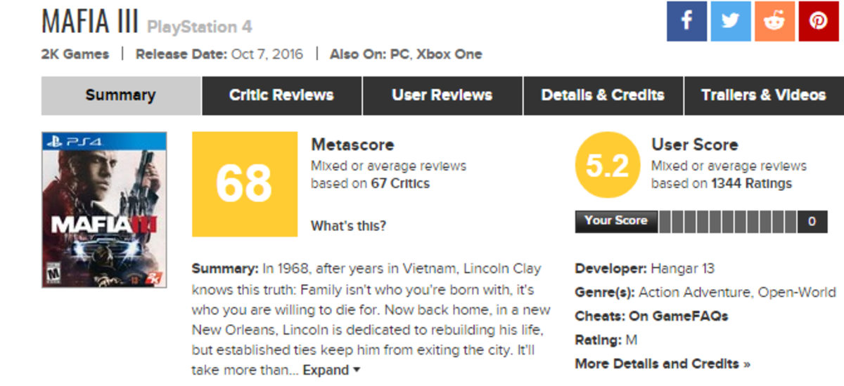 Mafia III - Metacritic