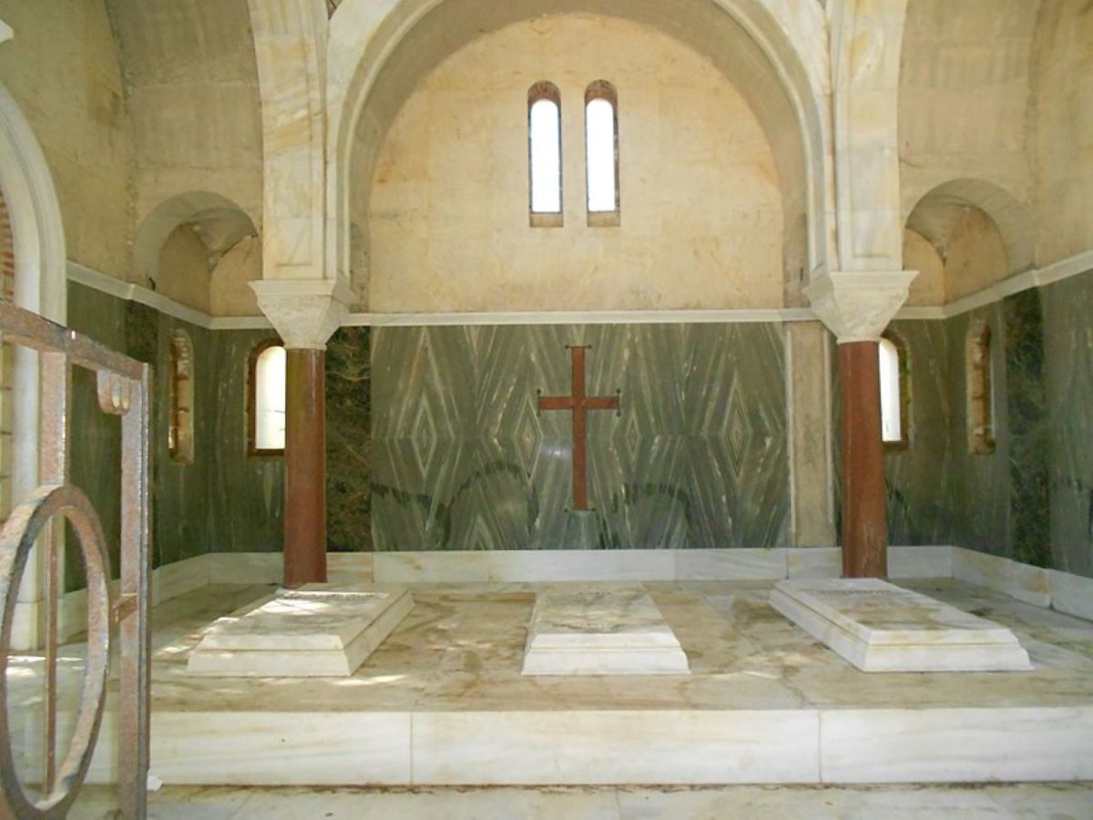 The Tatoi Palace Mausoleum. Constantine I, Queen Sophia and King Alexander I's graves.  