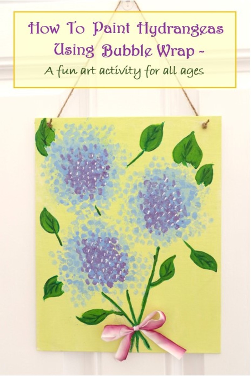 Painting Hydrangea Flowers Is Easy and Fun Using Bubble Wrap