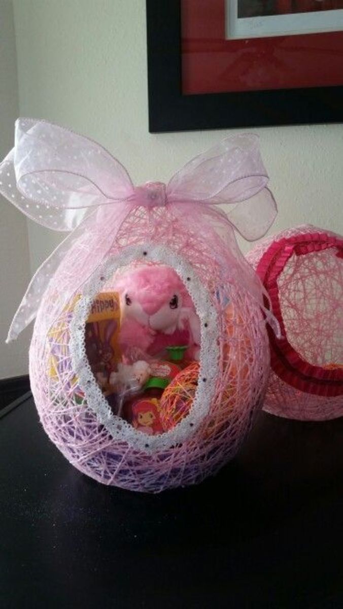 35+ Adorably Cute String Egg Easter Basket Ideas