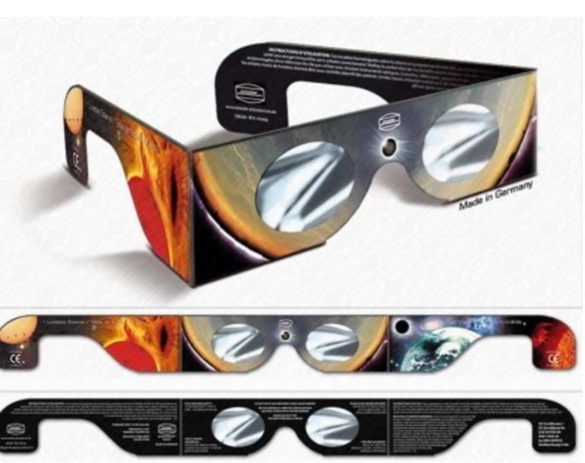 Eclipse Viewer Glasses With Certified Iso 123122 Safety Standards
