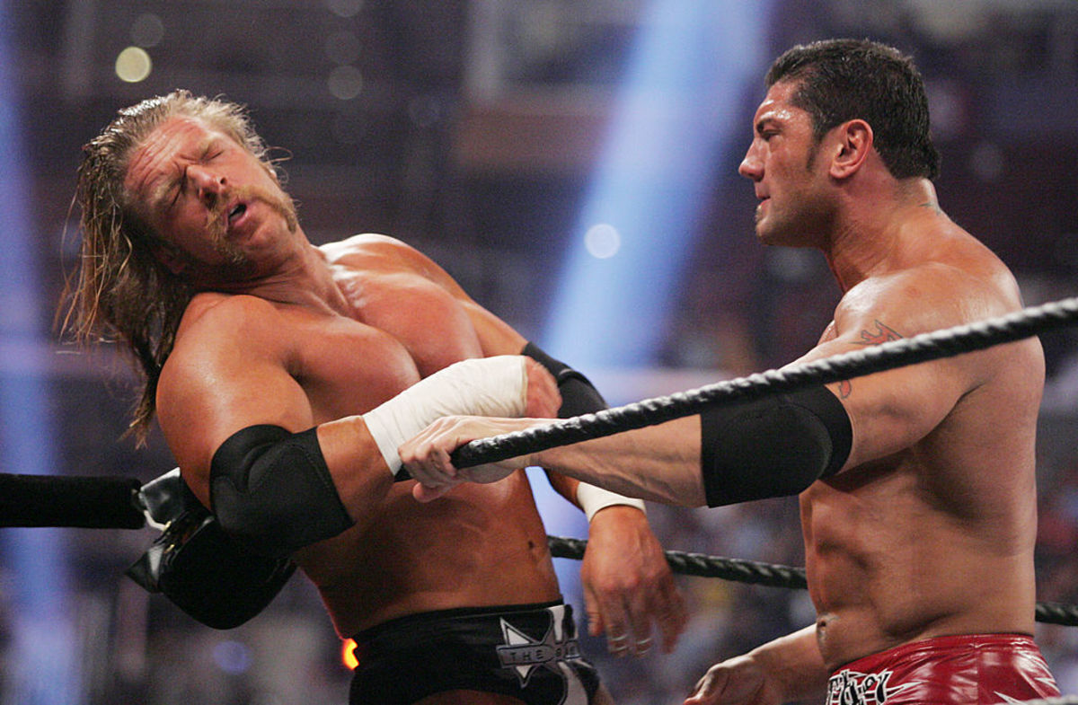 Batista vs triple h wrestlemania 21