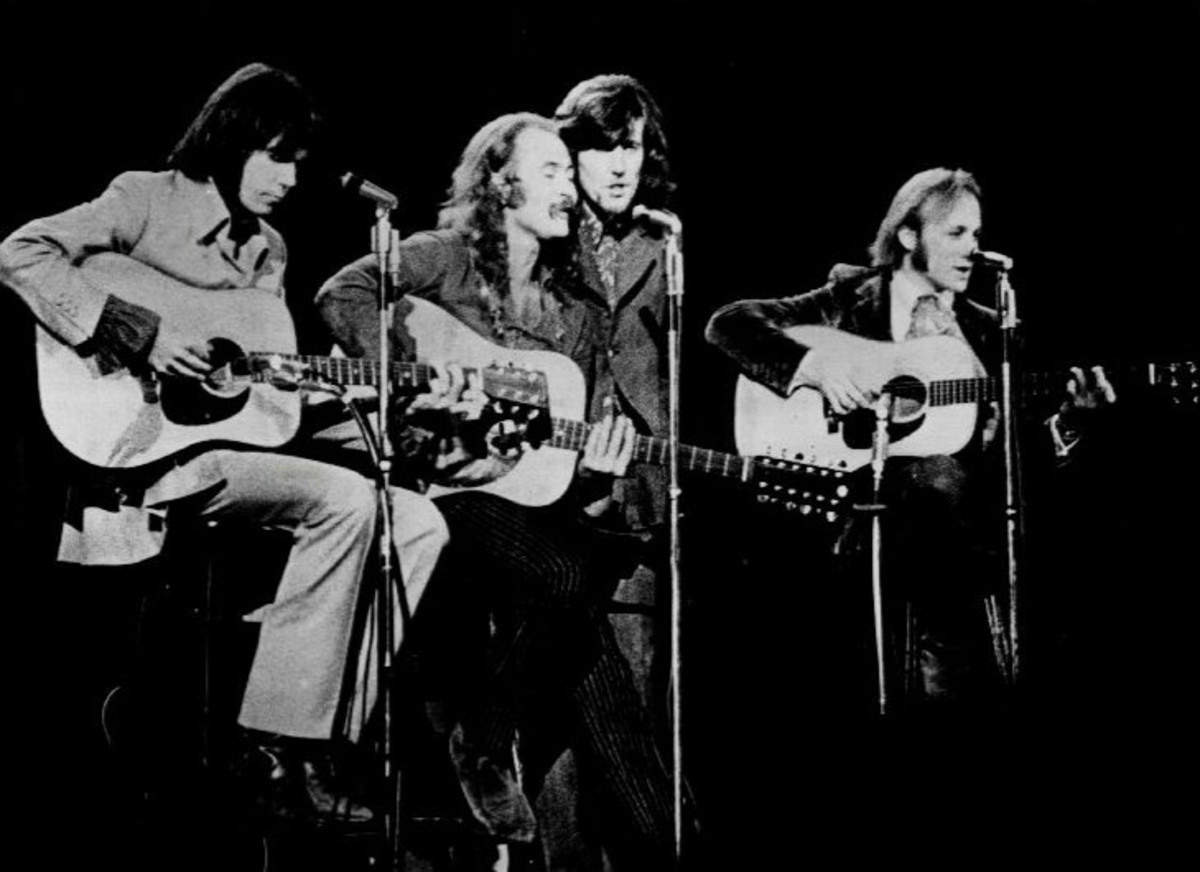 L–R: Neil Young, David Crosby, Graham Nash, and Stephen Stills. CSNY may have been the first soft rock band, a genre marked by crisp melodies, smooth vocals, and pristine studio production.