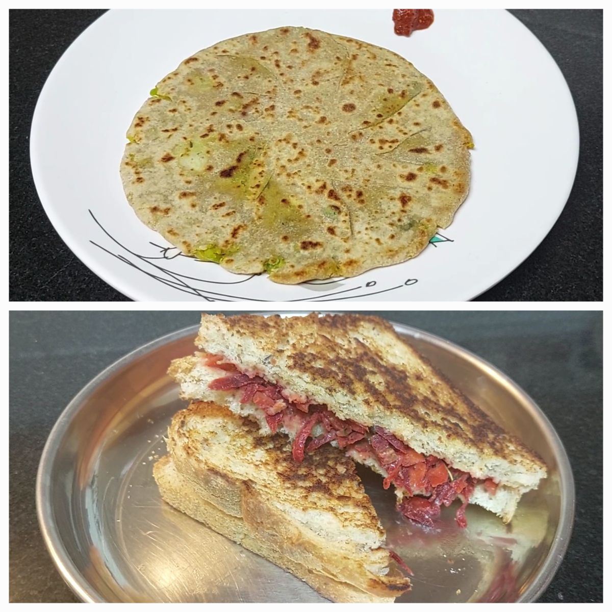 Mixed Vegetables Paratha and Sandwich