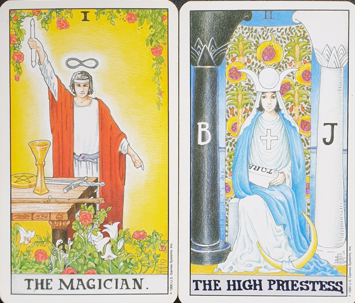 The Magician and High Priestess of Tarot: A Dance of Duality and Symbiology