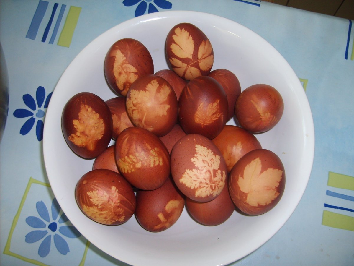 Traditional Armenian Easter Eggs Dyed With Onion Skins