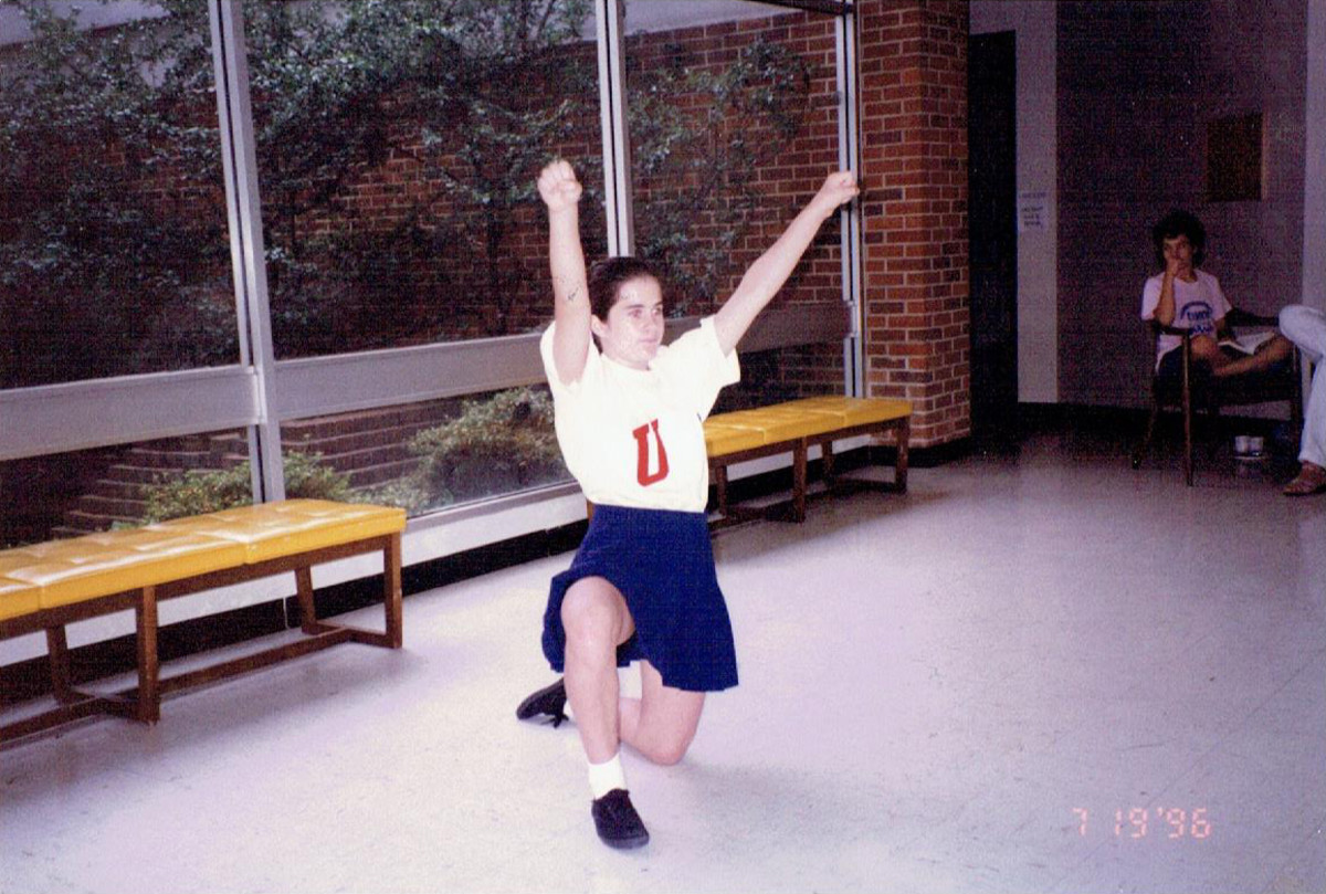 The first dancing I ever did was of the cheerleading variety, as I showed here at a teen group talent show.