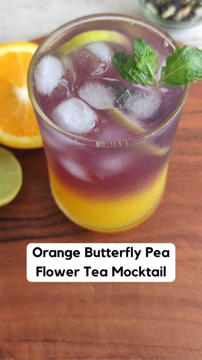 Color Changing Orange Butterfly Pea Flower Mocktail Recipe