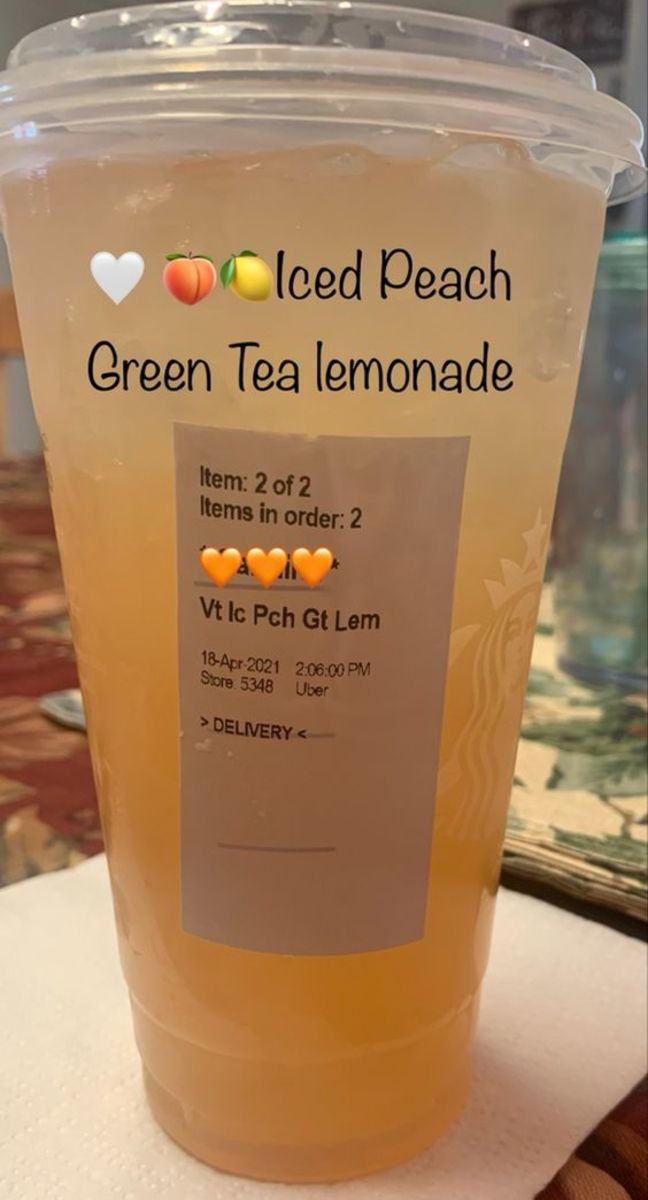 Iced Peach Green Tea Lemonade (DIY Starbucks Drink!)