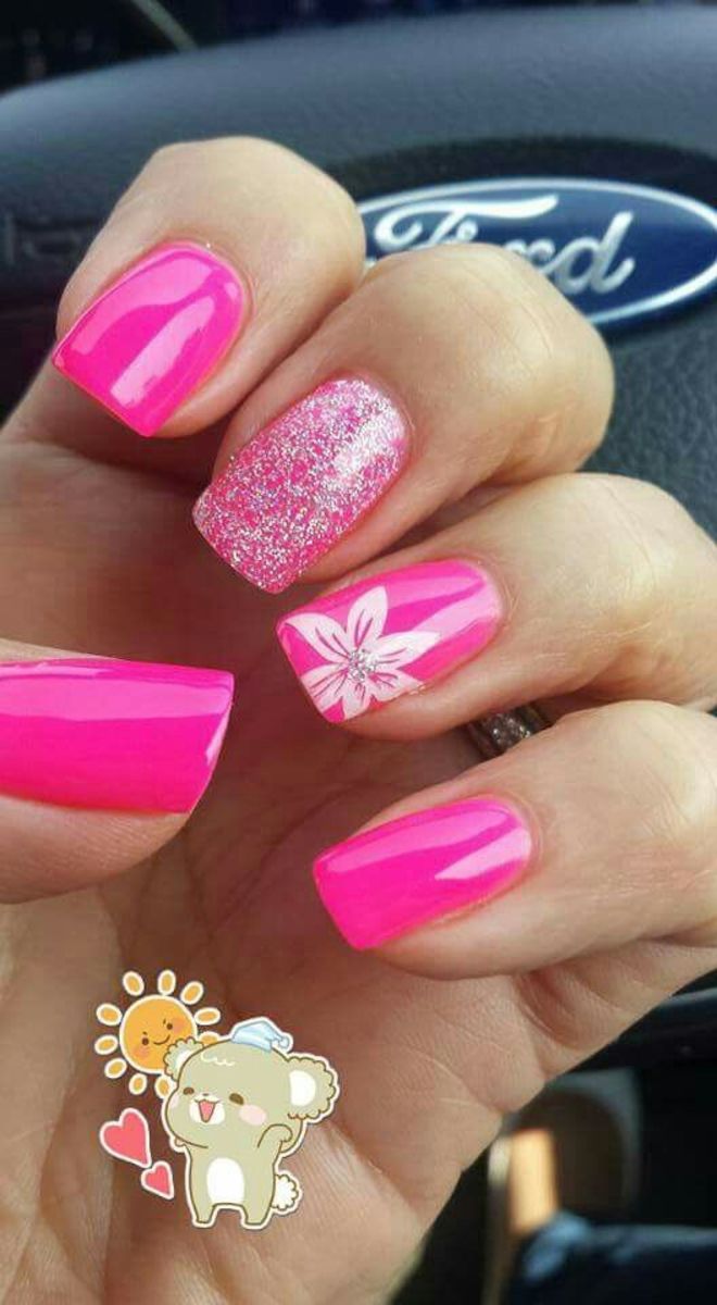 Amazon.com: Pink French Tip Press on Nails Almond Acrylic Nails Glue on Nails  Hot Pink Nails Press on False Nails with Designs Artificial nails Medium  Length,Glitter fake nails with glue in 12