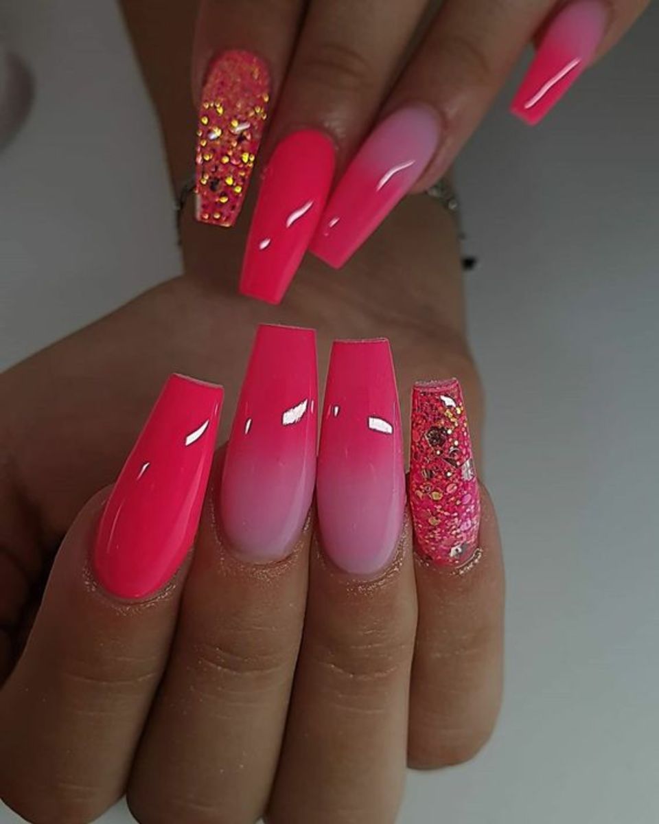 Bright deals pink nails