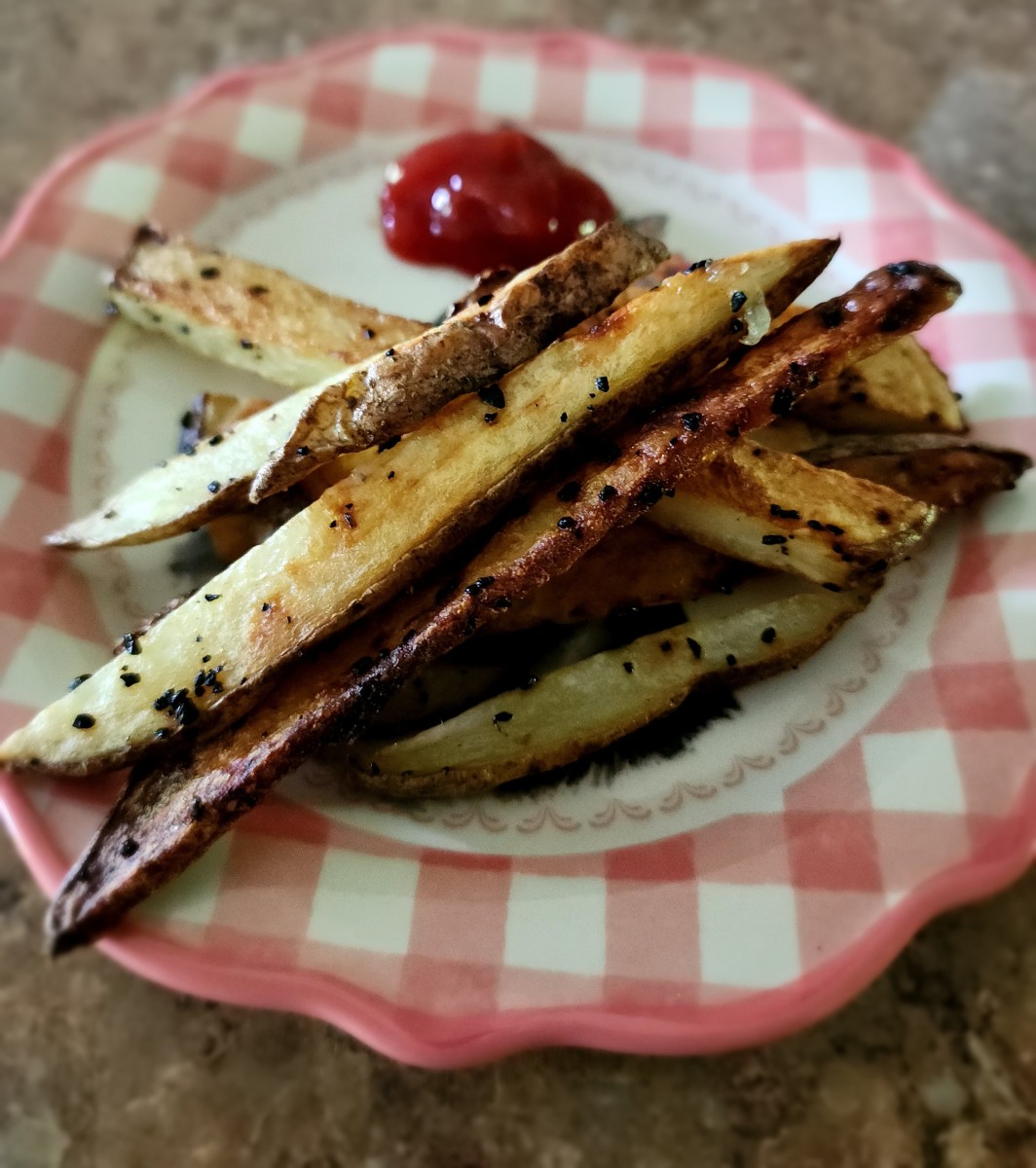 Black Garlic Oven Baked Potato Fries Recipe