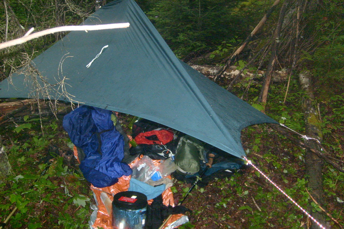 A wet weather camp on the way to Allen Mountain in the Adirondacks. A wet weather camp on the way to Allen Mountain in the Adirondacks.