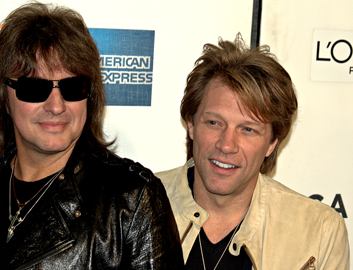 Richie Sambora and Jon Bon Jovi at the 2009 Tribeca Film Festival for the premiere of When We Were Beautiful, a documentary about the band Bon Jovi.
