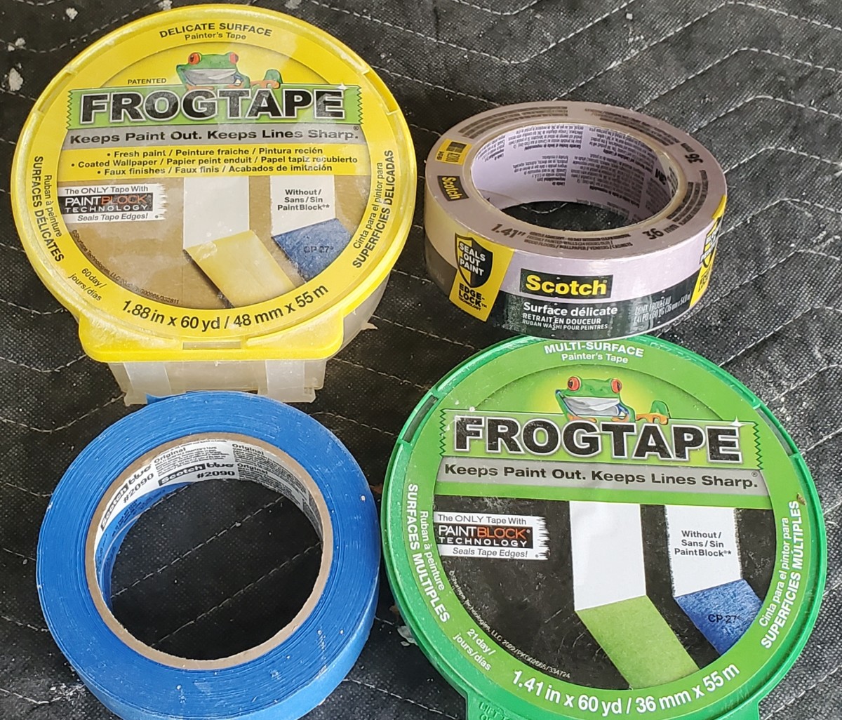 Frog tape masking tape wall bedroom greens greys