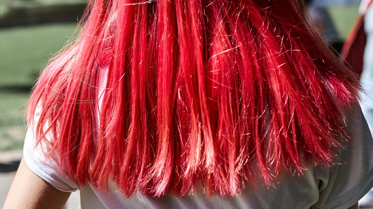 red dip dyed hair tumblr