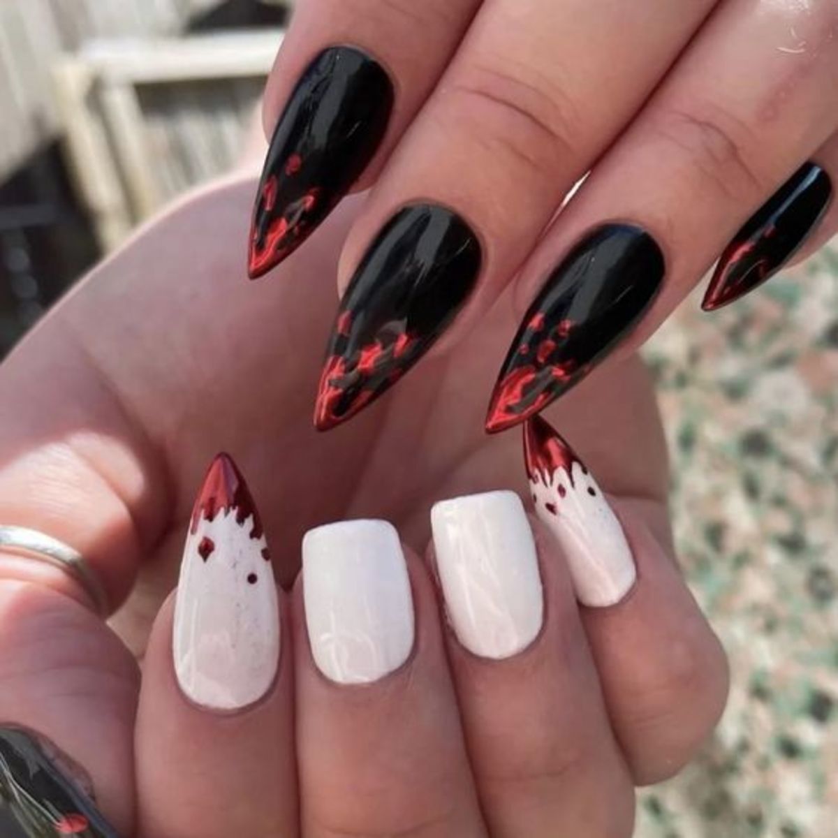 Halloween Drippy Blood Nail Art · How To Paint A Bloody Nail · Nail  Painting on Cut Out + Keep