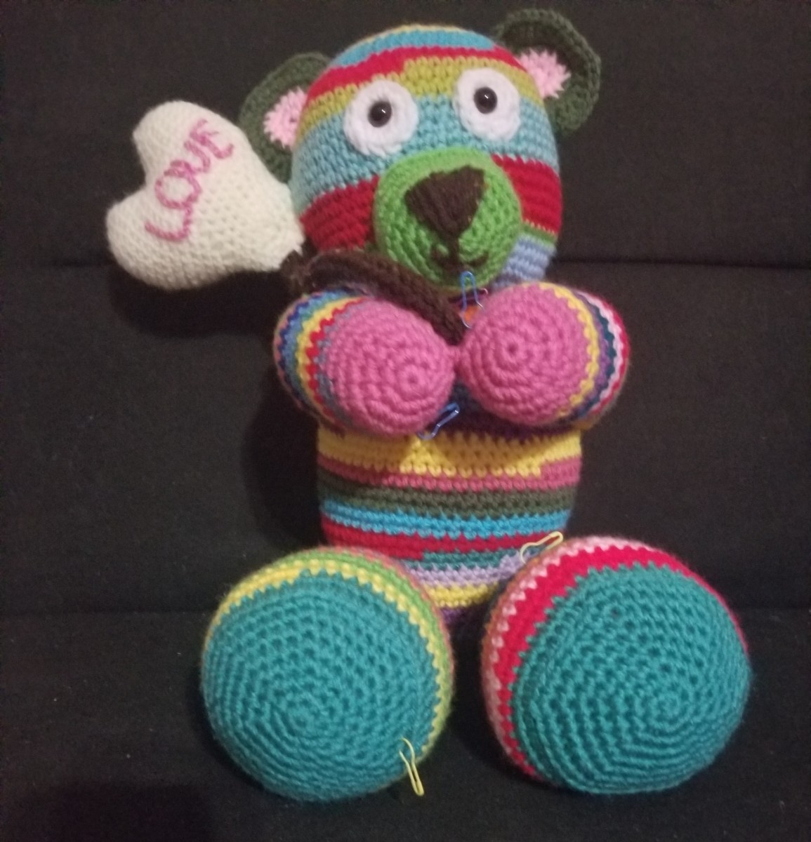 Scrap Yarn Crochet Teddy Bear - Amigurumi