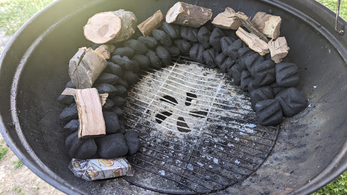 Using the Snake Method to Smoke Meat on a Charcoal Kettle Grill