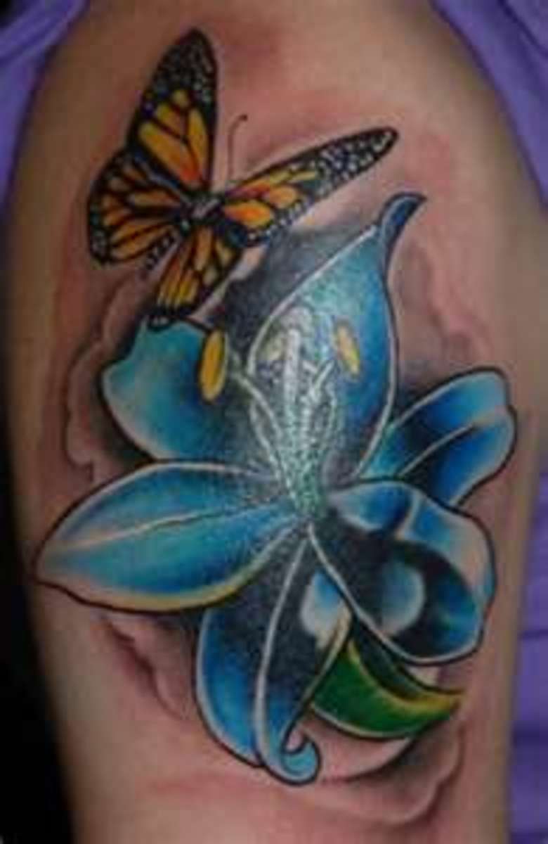 Butterfly and Flower Tattoo Designs