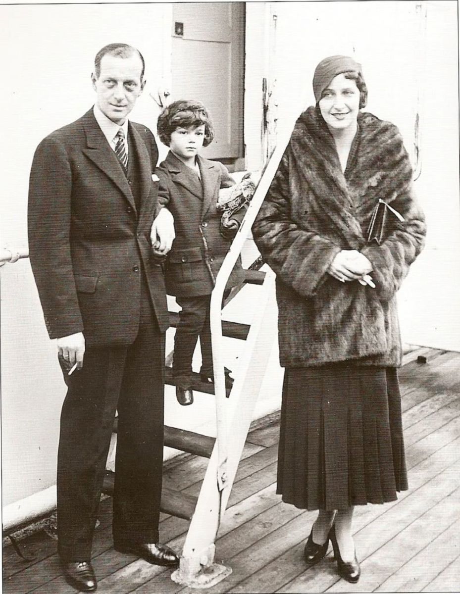 Prince Paul Romanovsky-Ilyinsky with his parents Dmitri Pavlovich of Russia and Audrey Emery. 