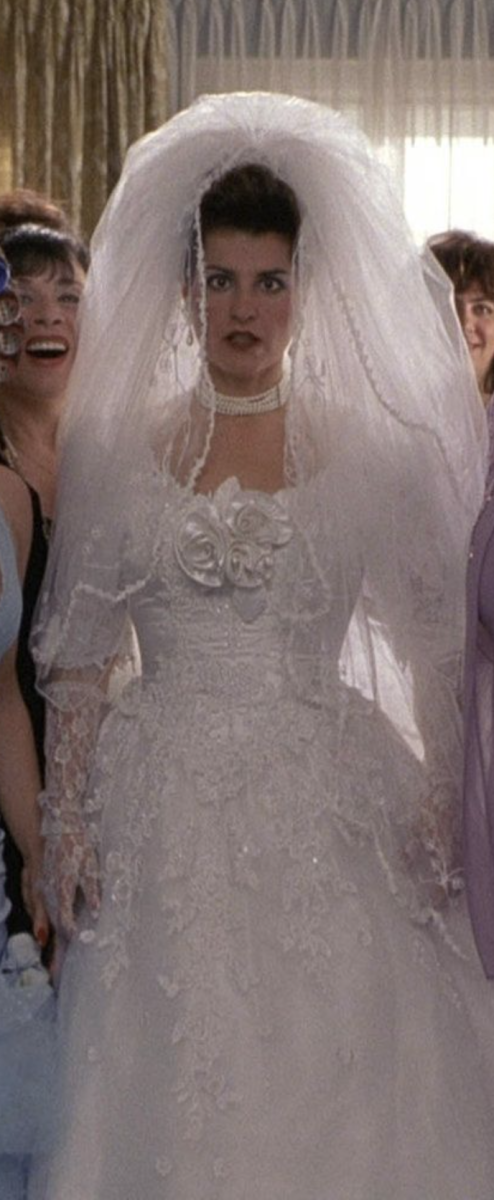 He Who Shall Be Named! Fleur's wedding dress in the film was