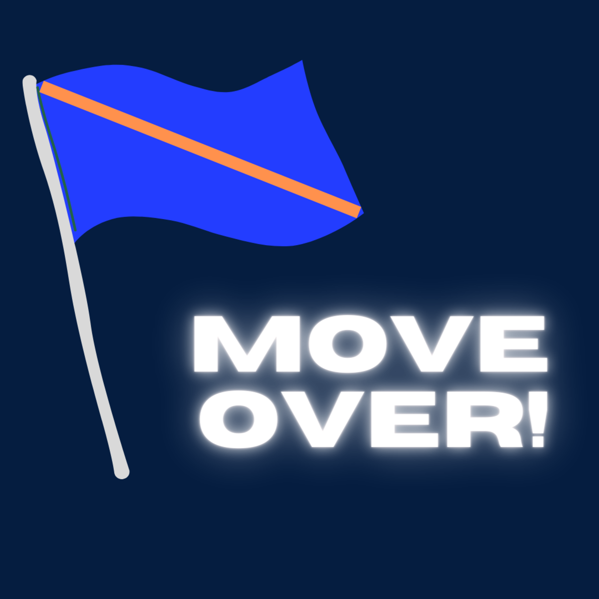 This blue-and-orange racing flag tells drivers to let the lead car(s) pass them. 