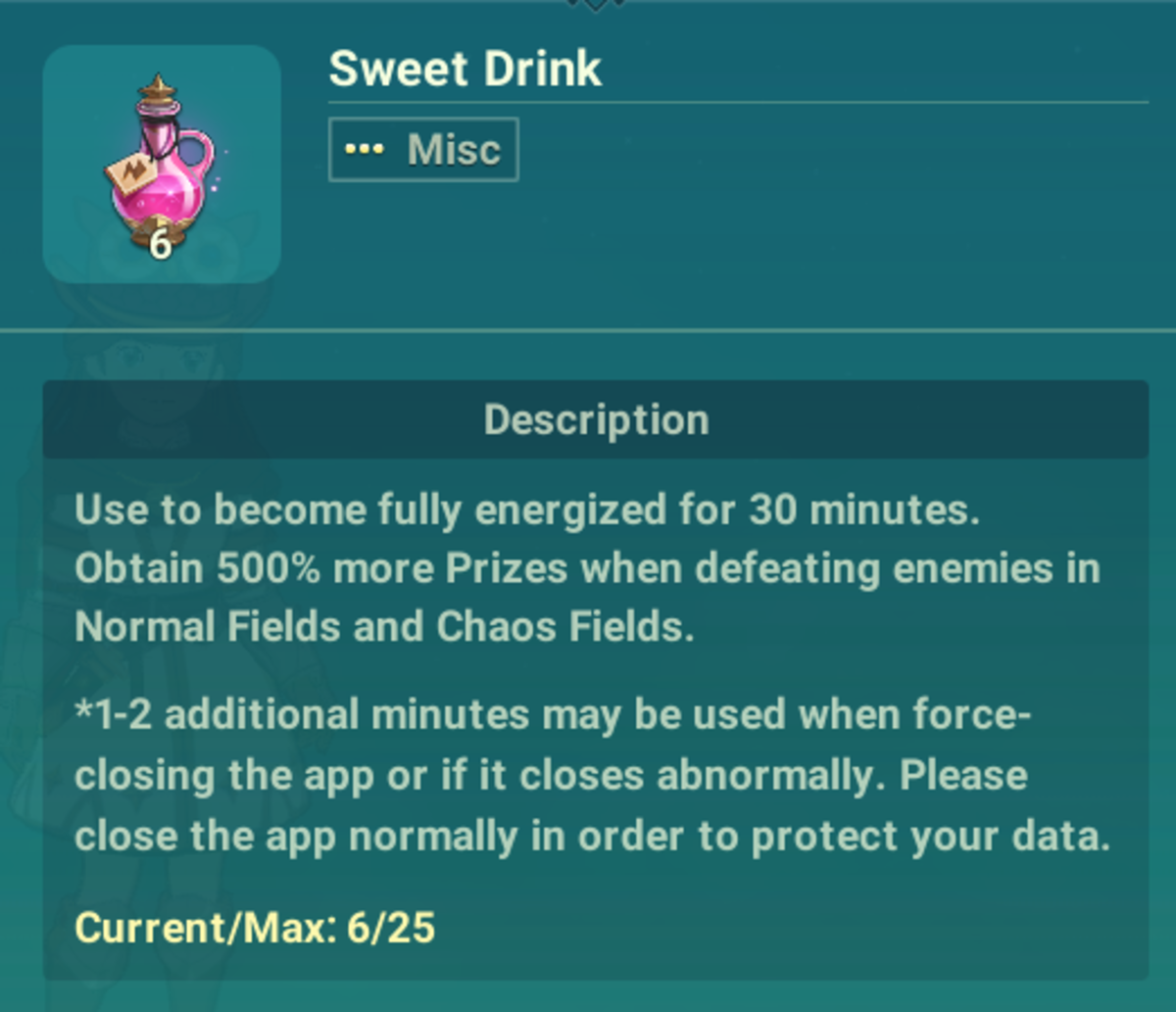 Sweet Drink gives a 500% increase.