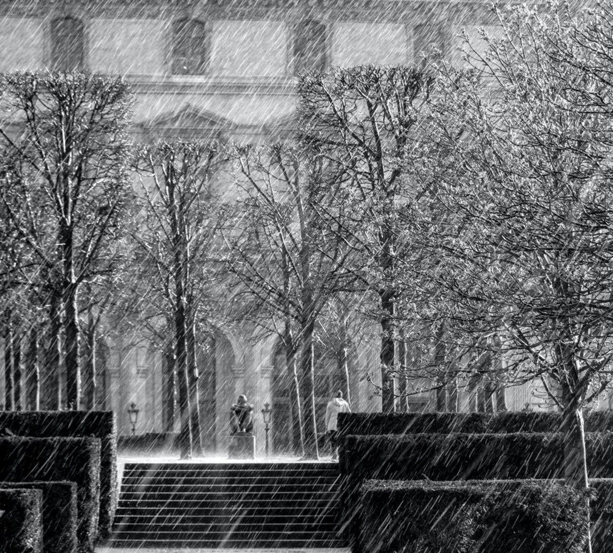 Black and white sleet storm really captures the feeling of how thoroughly miserable being caught in this spell would be.