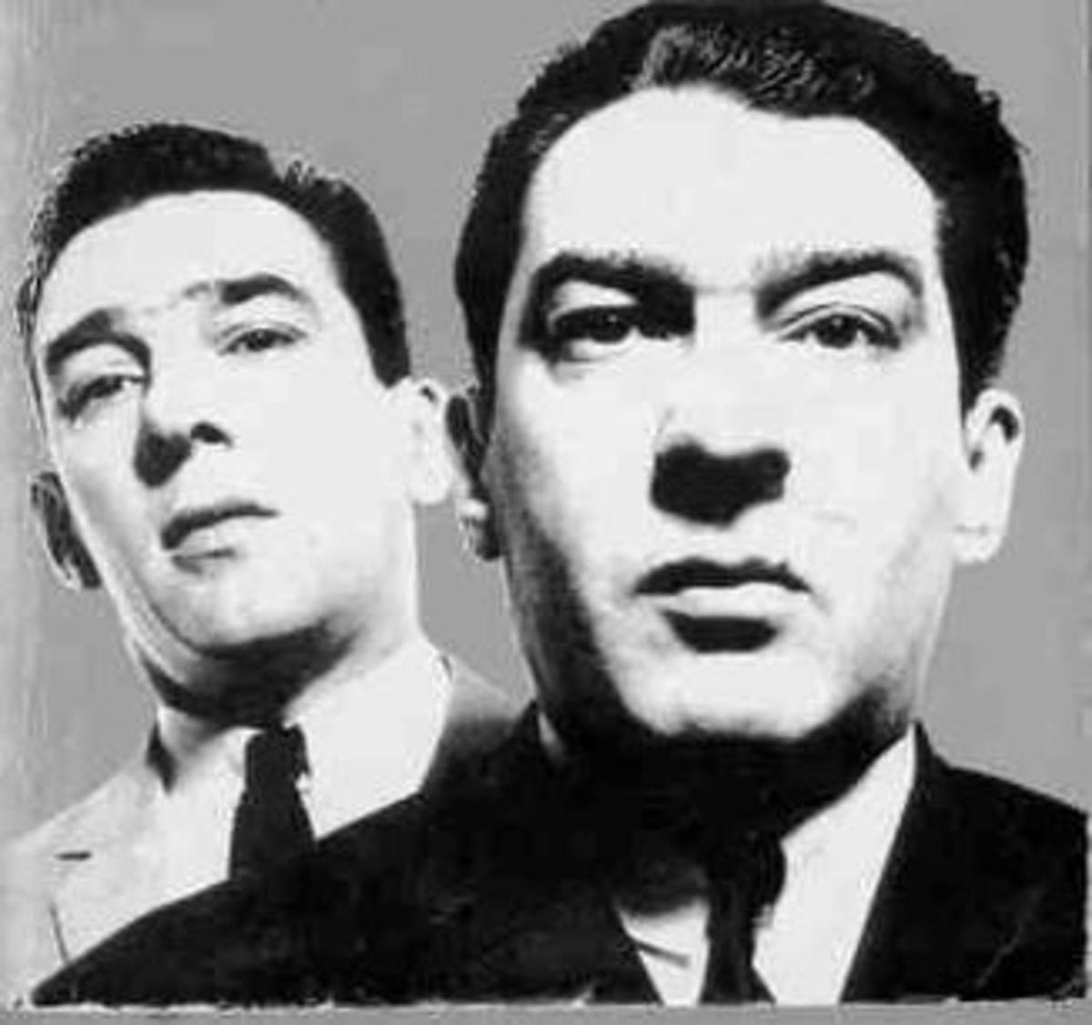 Reggie (left) and Ronnie in an image taken by famed photographer David Bailey. He captured the brooding malevolence of the pair.