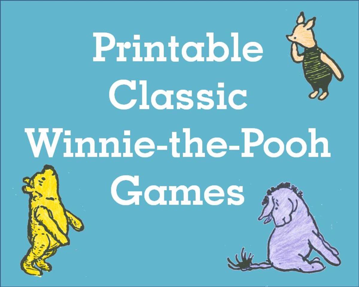 This article has 8 printable easy Winnie-the-Pooh games to play with a group of children.