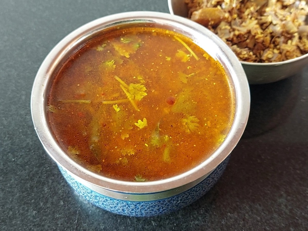 This instant sambar is made without dal or sambar powder