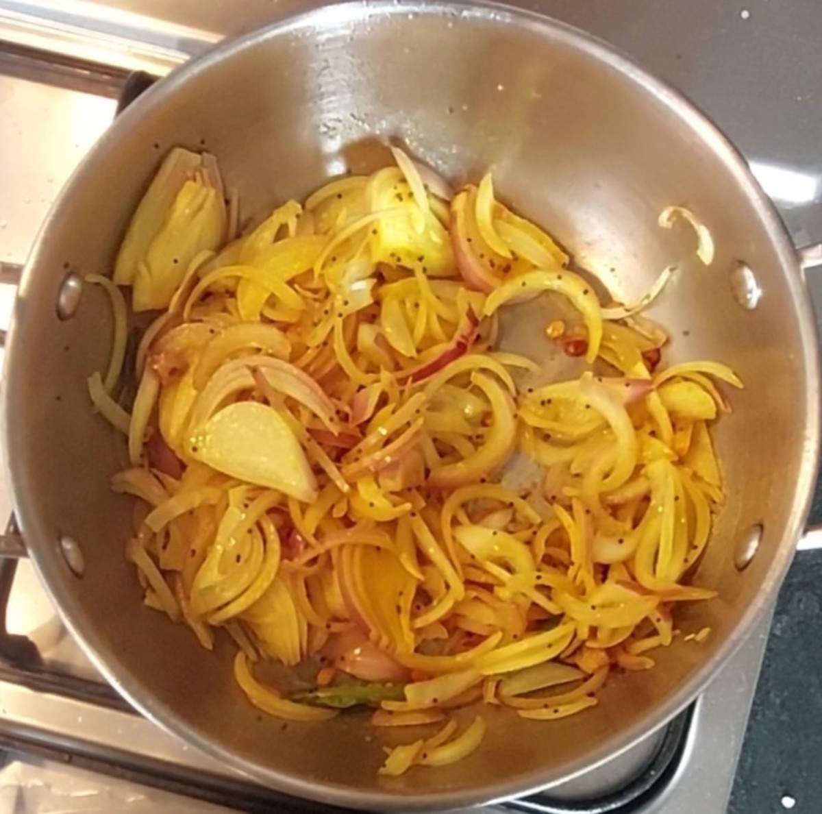 Saute well till onion turns translucent or aromatic.