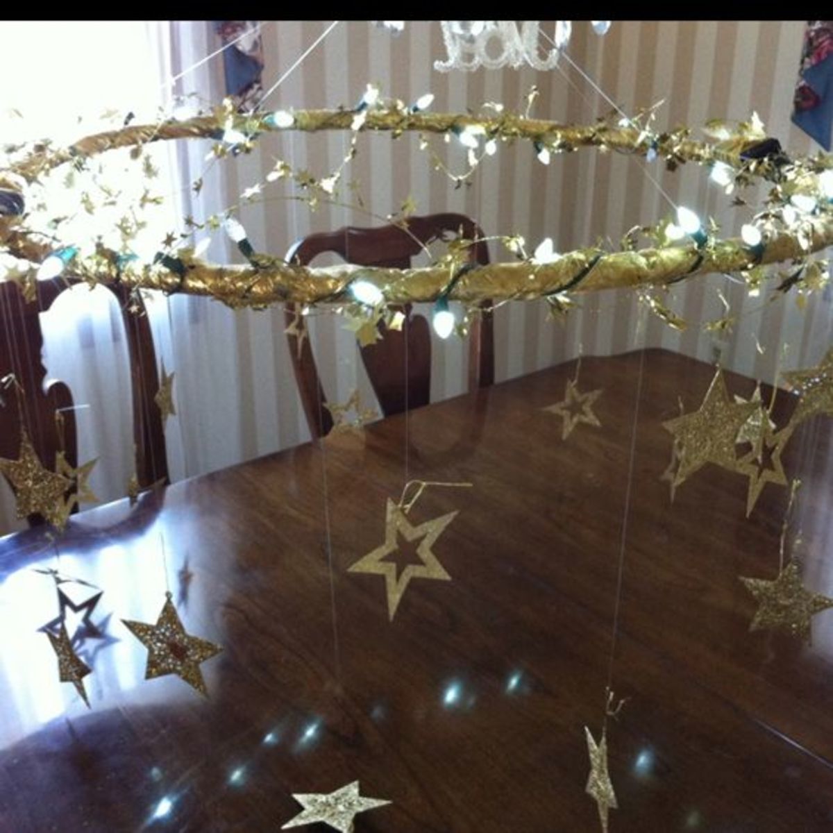 Hula-hoop chandelier for a party!