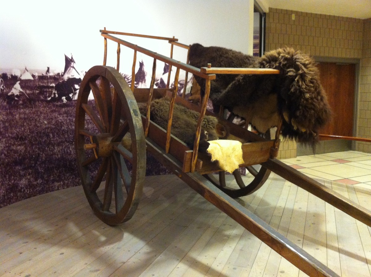 Red River Cart in the Pembina ND Museum like the ones my grandmother's family came North to Canada in... Thanks to Joanne Emery.