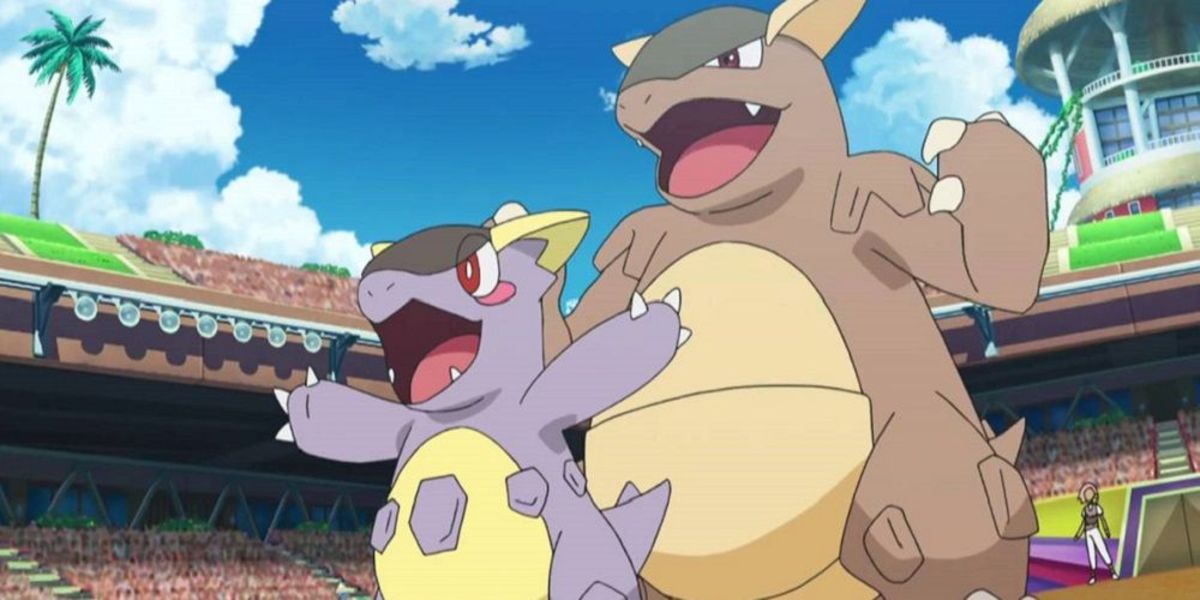 Is the infant in Kangaskhan's pouch actually a baby Cubone? Probably!