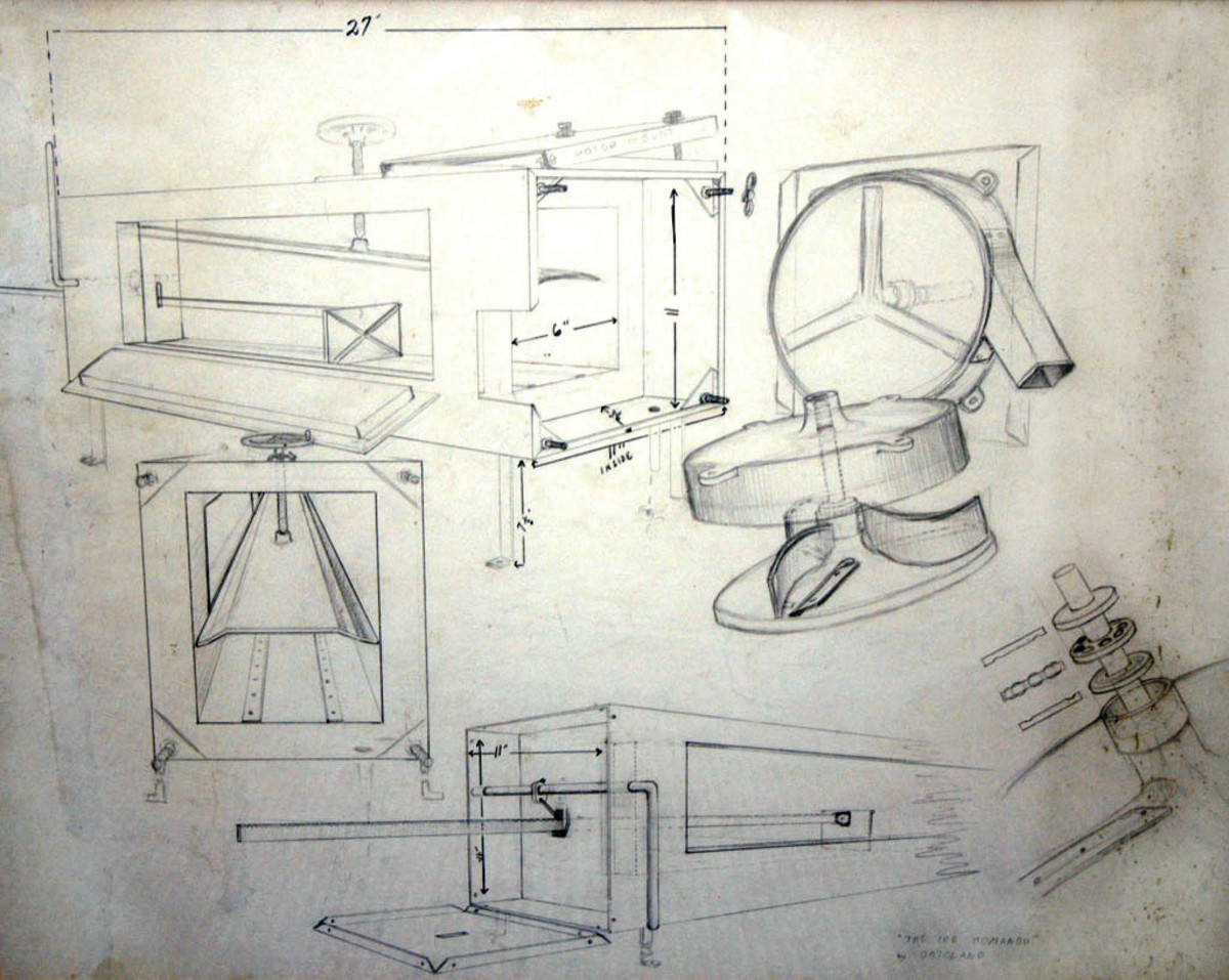 Conceptual drawing of George Ortolano's SnoWizard machine.