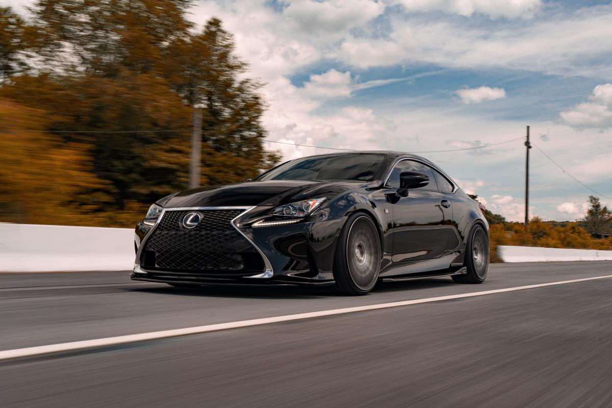 A Lexus on the open road