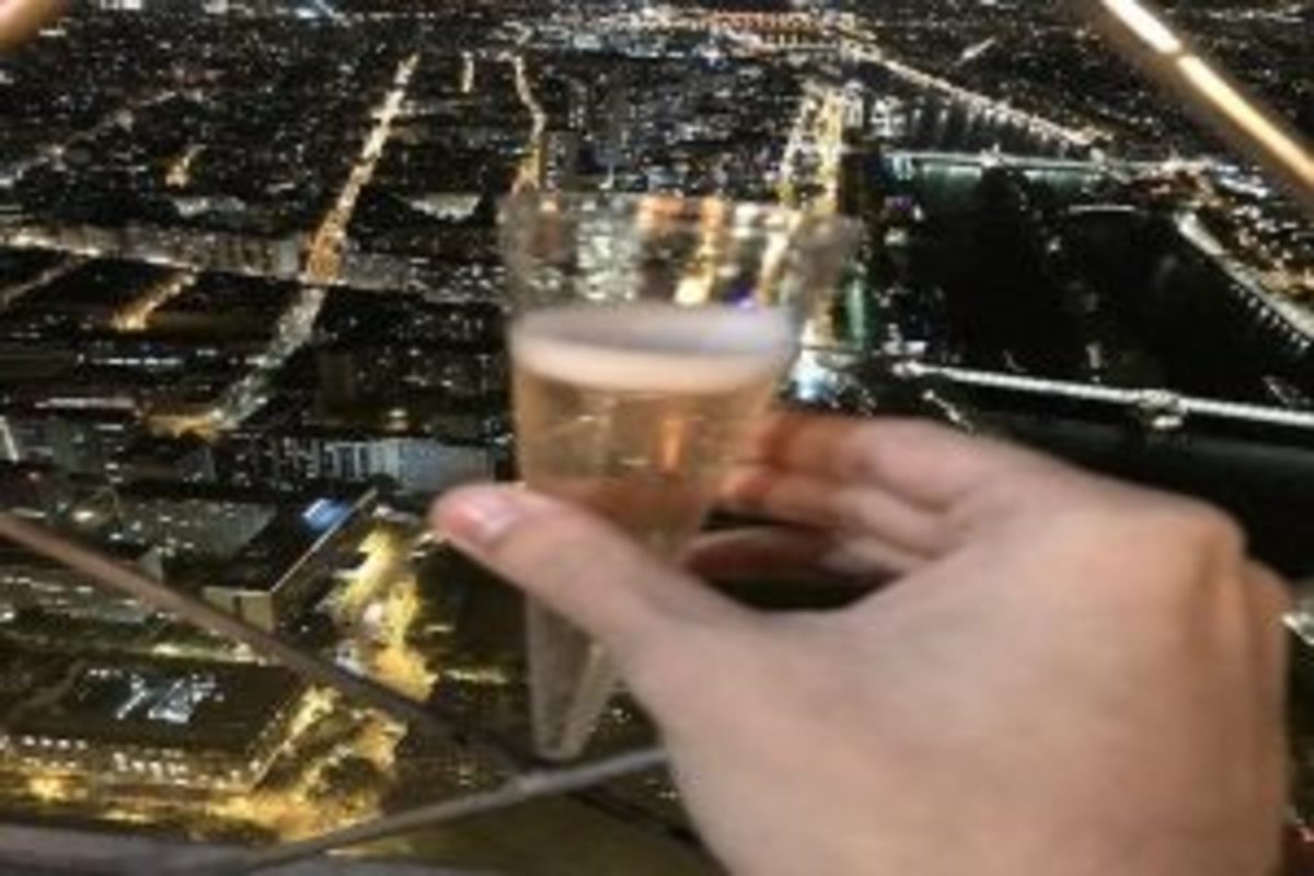 Drinking champagne is like a rite of passage at The Eiffel Tower. Here I am toasting to life and dreams!