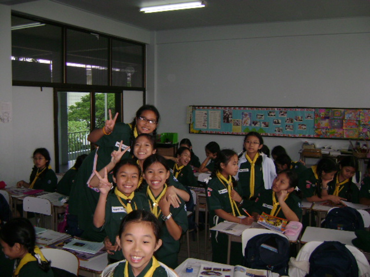Picture taken in 2009.  My sixth grade students at Saint Joseph Bangna School.