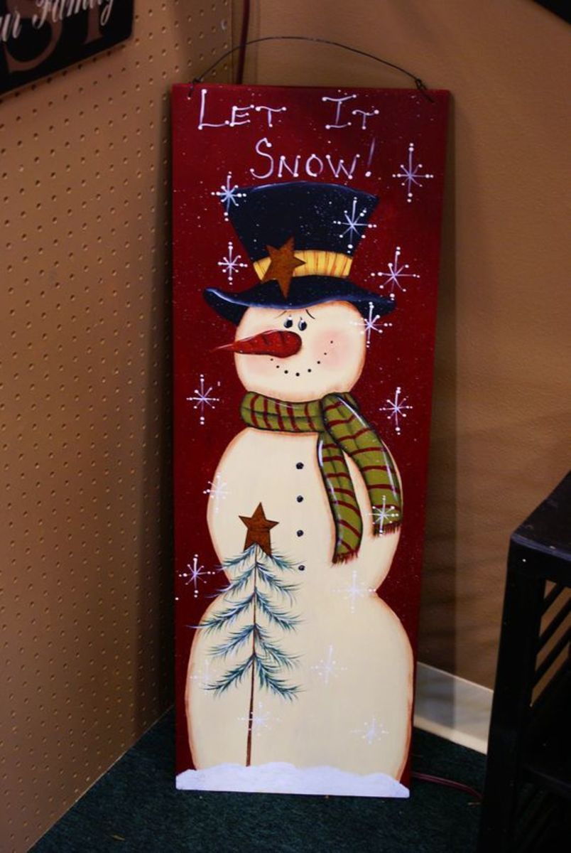 "Let It Snow" Snowman Sign