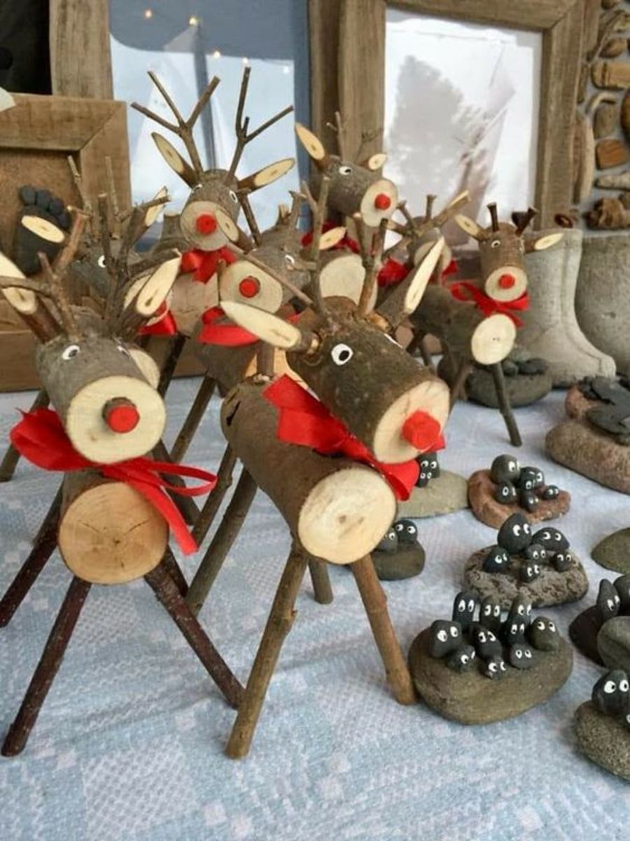 Herd of Log and Twig Reindeer (So many Rudolphs!)