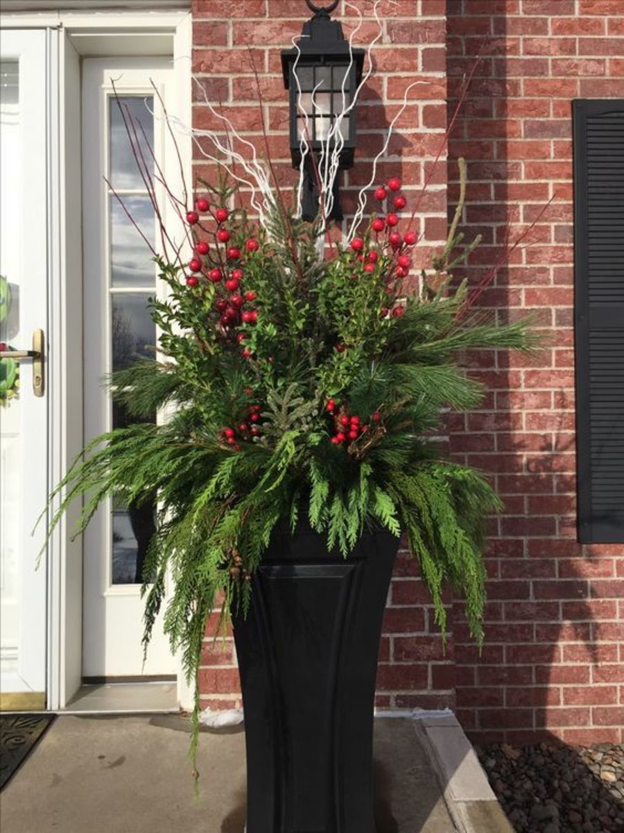 Stately Planter With Berry Sprays